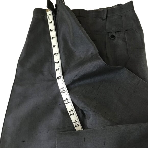 VTG ALGO COUTURE Switzerland Silk Blazer Pants Suit Gray 2pc 80s Power Suit Sz 8 - Picture 11 of 13